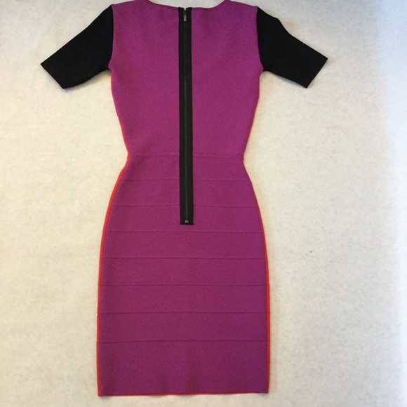 BCBGMaxAzria Finch Short Colorblock Bandage Dress - Picture 3 of 8